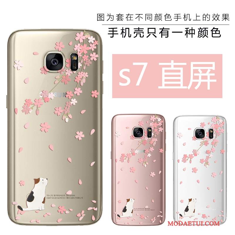 Futerał Samsung Galaxy S7 Ochraniacz Różowe Piękno, Etui Samsung Galaxy S7 Miękki Złoto Anti-fall