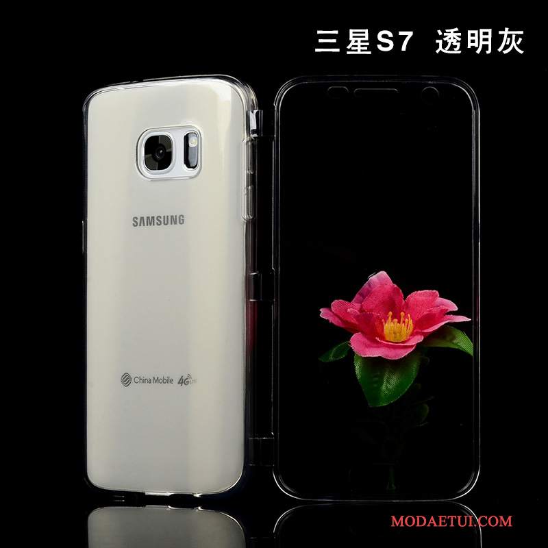 Futerał Samsung Galaxy S7 Pokrowce Na Telefon Purpurowy, Etui Samsung Galaxy S7 Silikonowe Przezroczysty Anti-fall