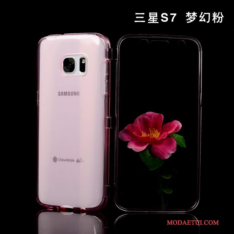 Futerał Samsung Galaxy S7 Pokrowce Na Telefon Purpurowy, Etui Samsung Galaxy S7 Silikonowe Przezroczysty Anti-fall