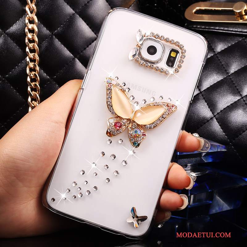 Futerał Samsung Galaxy S7 Rhinestone Cienkie Anti-fall, Etui Samsung Galaxy S7 Ochraniacz Złoto Przezroczysty