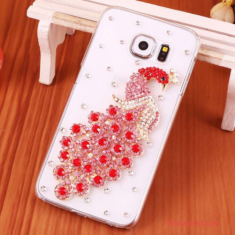 Futerał Samsung Galaxy S7 Rhinestone Purpurowy Anti-fall, Etui Samsung Galaxy S7 Ochraniacz Przezroczysty