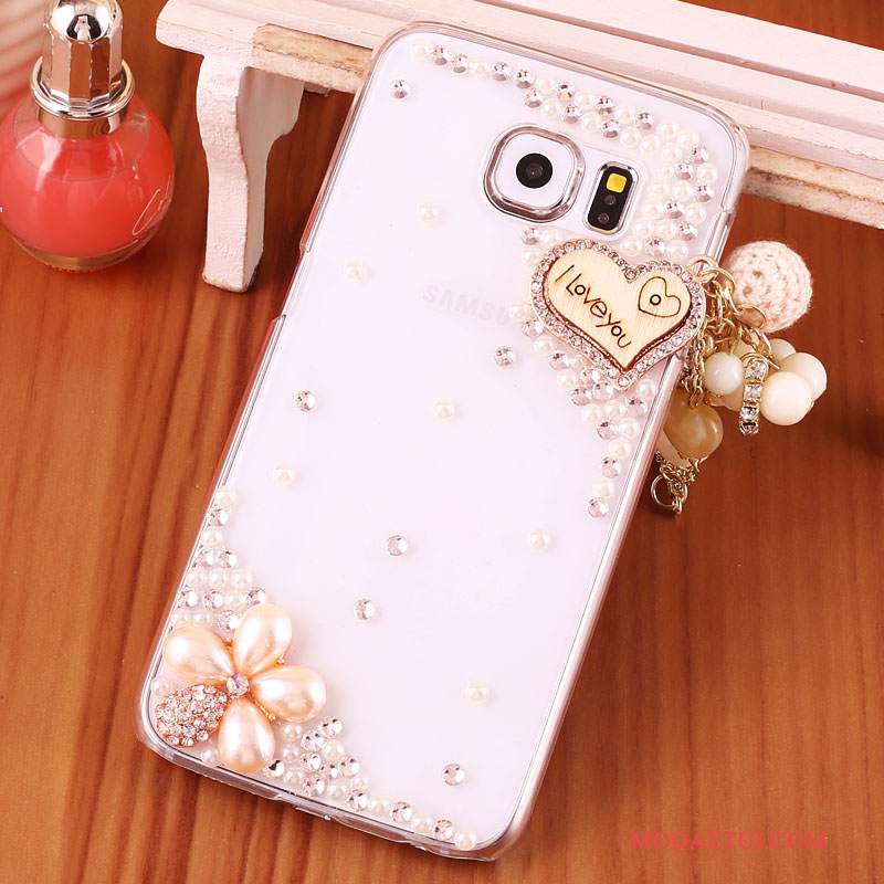 Futerał Samsung Galaxy S7 Rhinestone Purpurowy Anti-fall, Etui Samsung Galaxy S7 Ochraniacz Przezroczysty