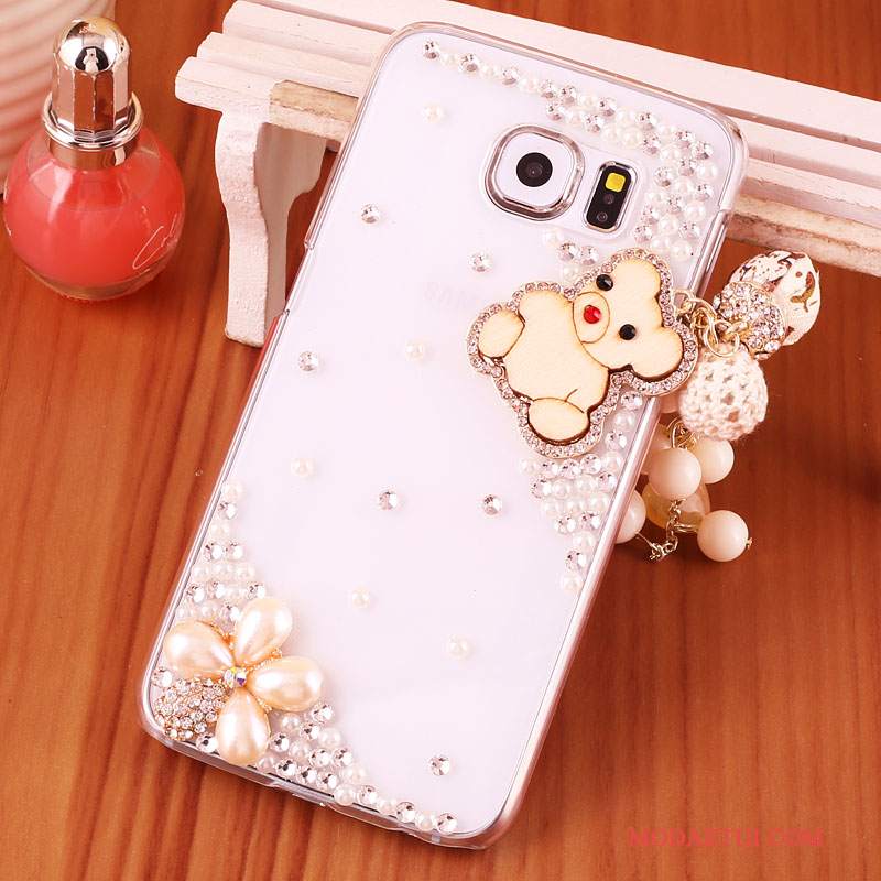 Futerał Samsung Galaxy S7 Rhinestone Purpurowy Anti-fall, Etui Samsung Galaxy S7 Ochraniacz Przezroczysty