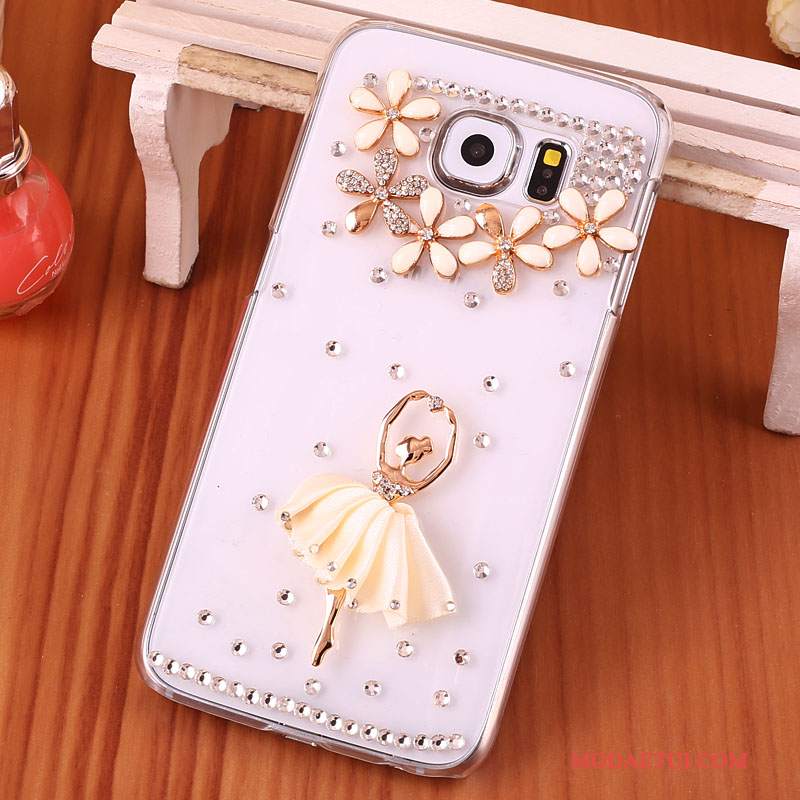 Futerał Samsung Galaxy S7 Rhinestone Purpurowy Anti-fall, Etui Samsung Galaxy S7 Ochraniacz Przezroczysty