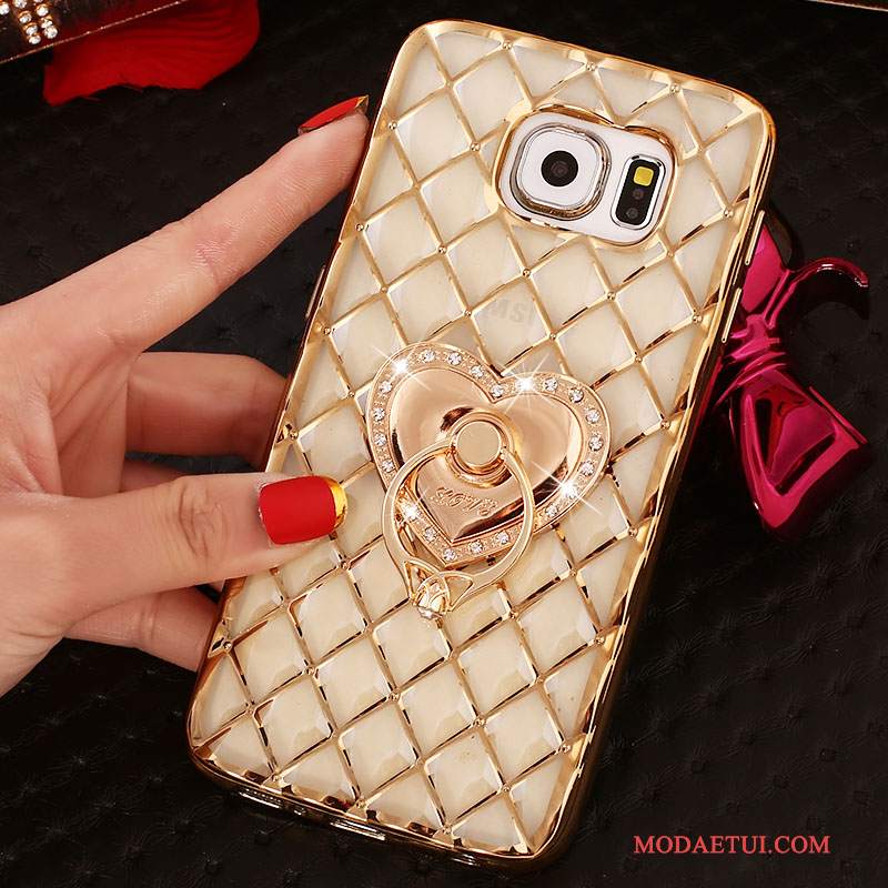 Futerał Samsung Galaxy S7 Silikonowe Różowe Cienkie, Etui Samsung Galaxy S7 Rhinestone Ring