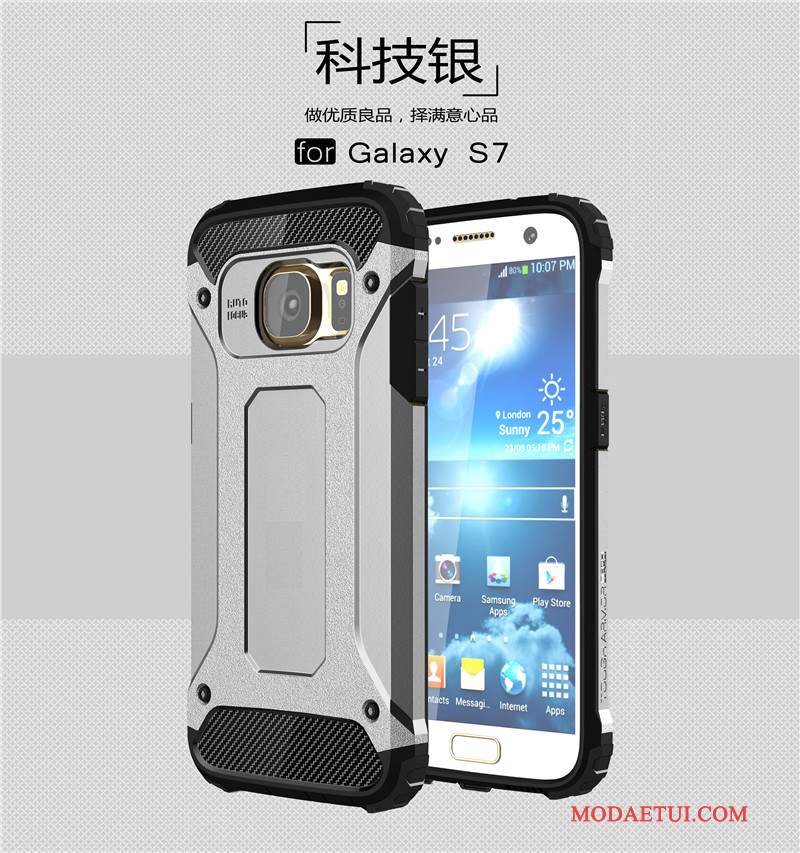 Futerał Samsung Galaxy S7 Torby Na Telefon Trudno, Etui Samsung Galaxy S7 Silikonowe Anti-fall Szary