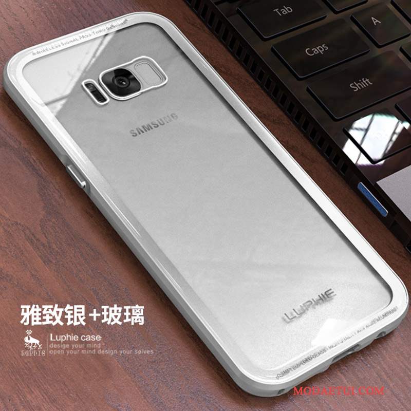 Futerał Samsung Galaxy S8 Kreatywne Granica Szkło Hartowane, Etui Samsung Galaxy S8 Metal Na Telefon Czarny