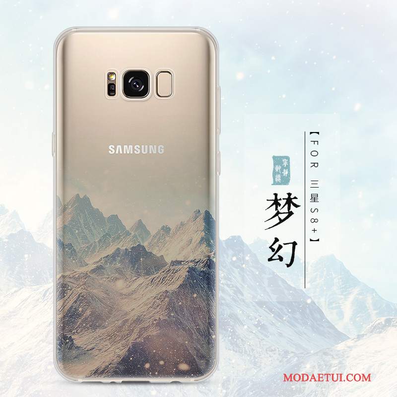 Futerał Samsung Galaxy S8+ Kreatywne Niebieskina Telefon, Etui Samsung Galaxy S8+ Ochraniacz Przezroczysty Tendencja