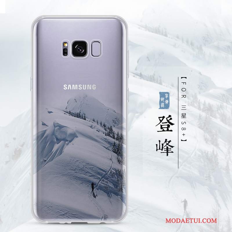 Futerał Samsung Galaxy S8+ Kreatywne Niebieskina Telefon, Etui Samsung Galaxy S8+ Ochraniacz Przezroczysty Tendencja