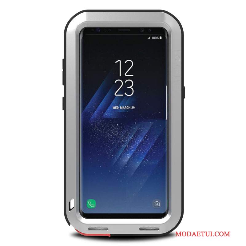 Futerał Samsung Galaxy S8+ Metal Anti-fall Biały, Etui Samsung Galaxy S8+ Torby Trzy Mechanizmy Obronne