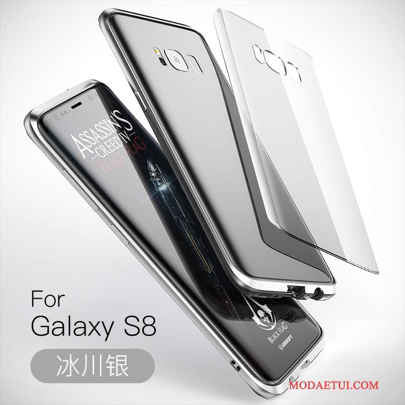 Futerał Samsung Galaxy S8 Metal Na Telefon Anti-fall, Etui Samsung Galaxy S8 Kreatywne Granica Niebieski