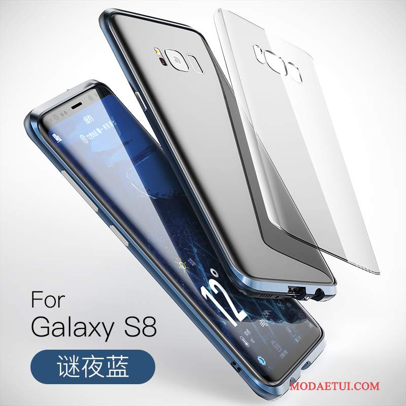 Futerał Samsung Galaxy S8 Metal Na Telefon Anti-fall, Etui Samsung Galaxy S8 Kreatywne Granica Niebieski