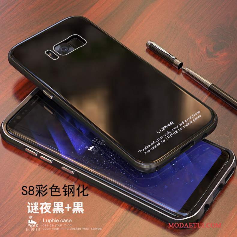 Futerał Samsung Galaxy S8 Metal Złotona Telefon, Etui Samsung Galaxy S8 Ochraniacz Anti-fall Granica