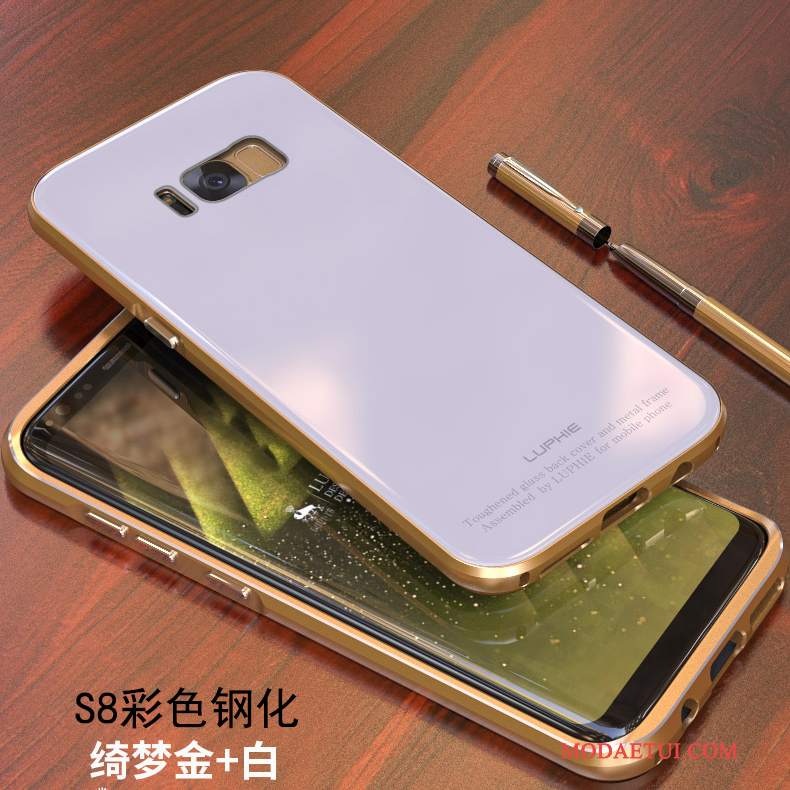Futerał Samsung Galaxy S8 Metal Złotona Telefon, Etui Samsung Galaxy S8 Ochraniacz Anti-fall Granica
