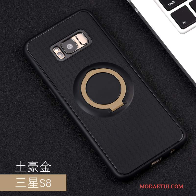 Futerał Samsung Galaxy S8 Miękki Anti-fall Ring, Etui Samsung Galaxy S8 Wspornik Czarny Magnetyzm