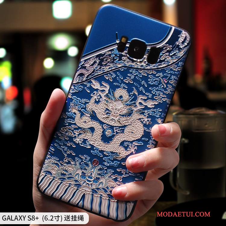 Futerał Samsung Galaxy S8+ Miękki Na Telefon Osobowość, Etui Samsung Galaxy S8+ Torby Tendencja Ciemno Niebieski