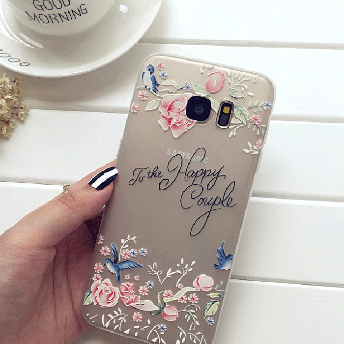 Futerał Samsung Galaxy S8 Miękki Świeży Kwiaty, Etui Samsung Galaxy S8 Relief Różowena Telefon