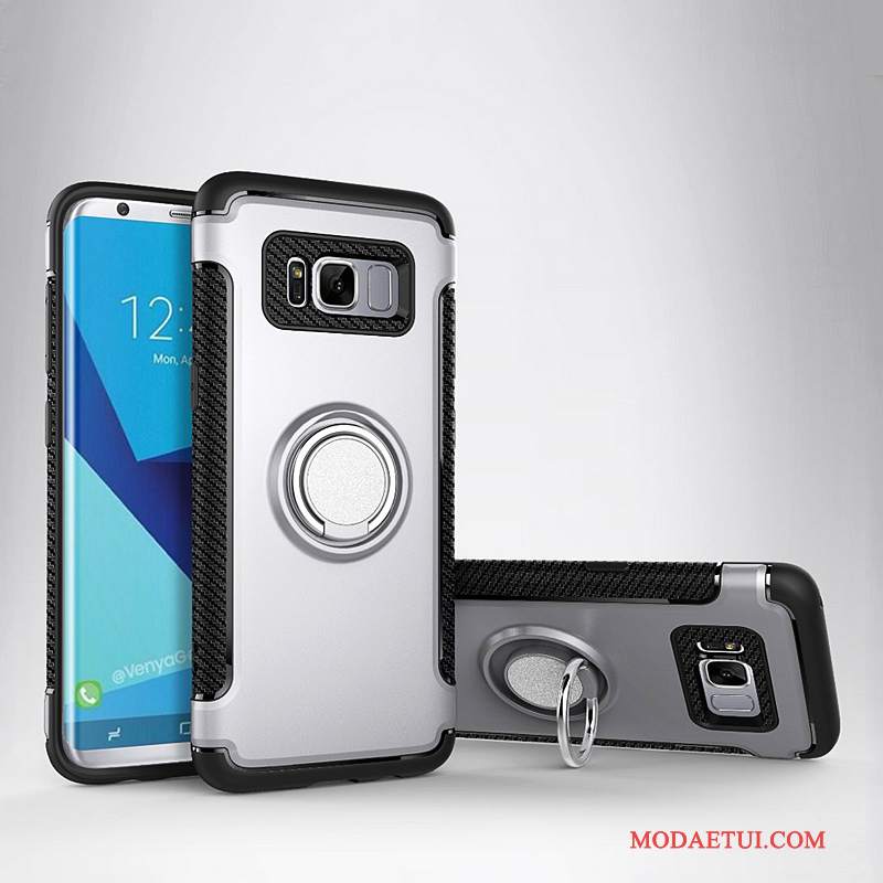 Futerał Samsung Galaxy S8+ Ochraniacz Na Pokładzie Magnetyzm, Etui Samsung Galaxy S8+ Skóra Ring Anti-fall