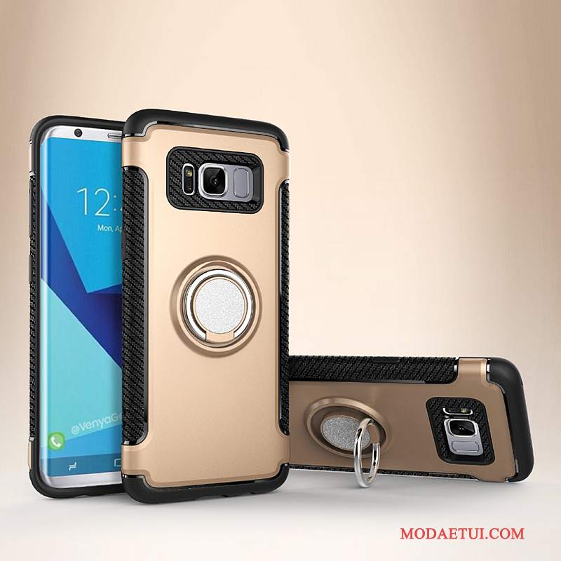 Futerał Samsung Galaxy S8+ Ochraniacz Na Pokładzie Magnetyzm, Etui Samsung Galaxy S8+ Skóra Ring Anti-fall