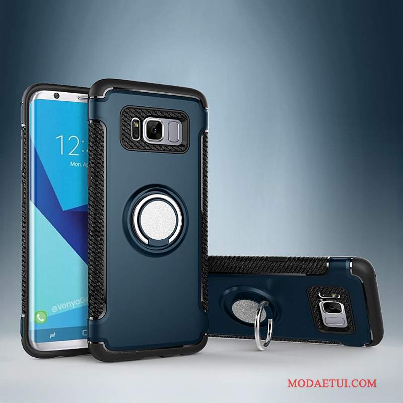 Futerał Samsung Galaxy S8+ Ochraniacz Na Pokładzie Magnetyzm, Etui Samsung Galaxy S8+ Skóra Ring Anti-fall