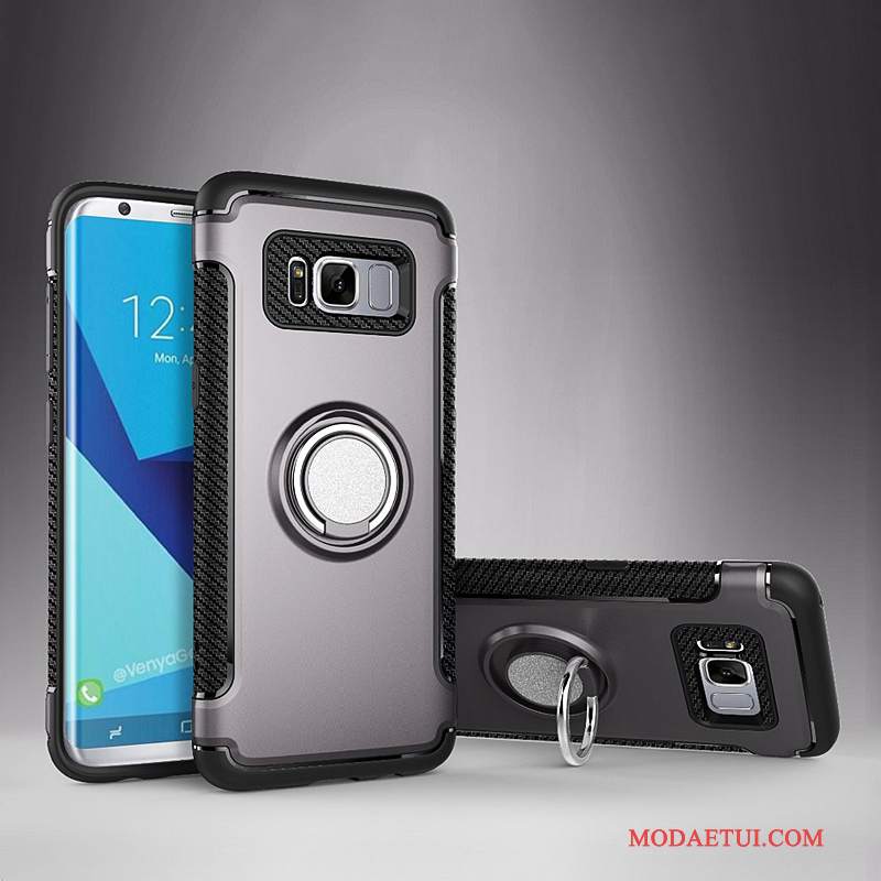 Futerał Samsung Galaxy S8+ Ochraniacz Na Pokładzie Magnetyzm, Etui Samsung Galaxy S8+ Skóra Ring Anti-fall