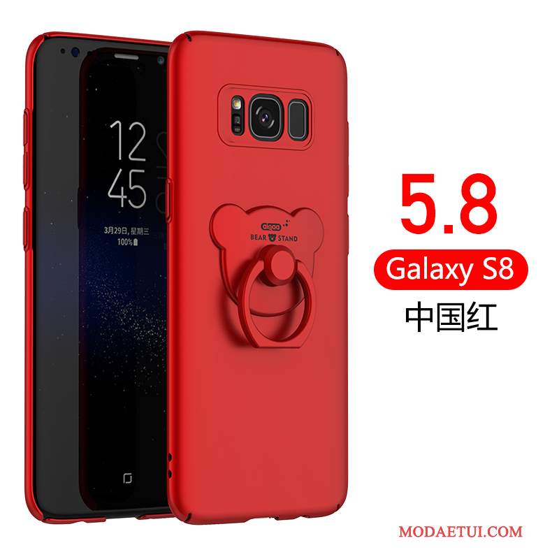 Futerał Samsung Galaxy S8+ Ochraniacz Nubuku Tendencja, Etui Samsung Galaxy S8+ Klamra Czerwony