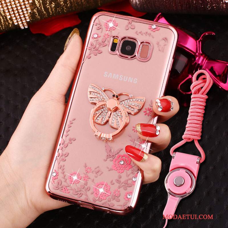 Futerał Samsung Galaxy S8 Rhinestone Wiszące Ozdoby Anti-fall, Etui Samsung Galaxy S8 Ochraniacz Złotona Telefon