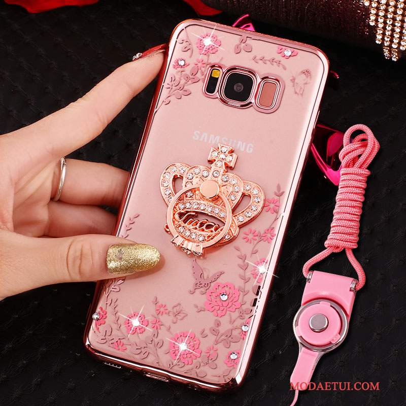 Futerał Samsung Galaxy S8 Rhinestone Wiszące Ozdoby Anti-fall, Etui Samsung Galaxy S8 Ochraniacz Złotona Telefon