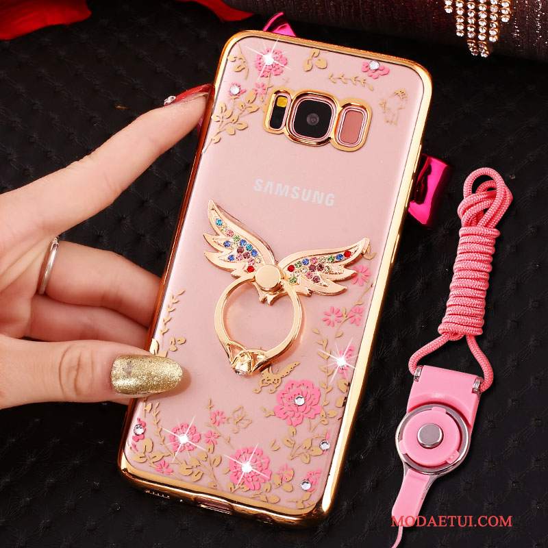 Futerał Samsung Galaxy S8 Rhinestone Wiszące Ozdoby Anti-fall, Etui Samsung Galaxy S8 Ochraniacz Złotona Telefon