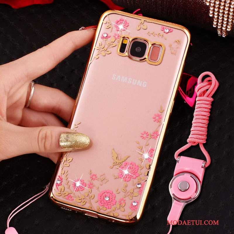 Futerał Samsung Galaxy S8 Rhinestone Wiszące Ozdoby Anti-fall, Etui Samsung Galaxy S8 Ochraniacz Złotona Telefon