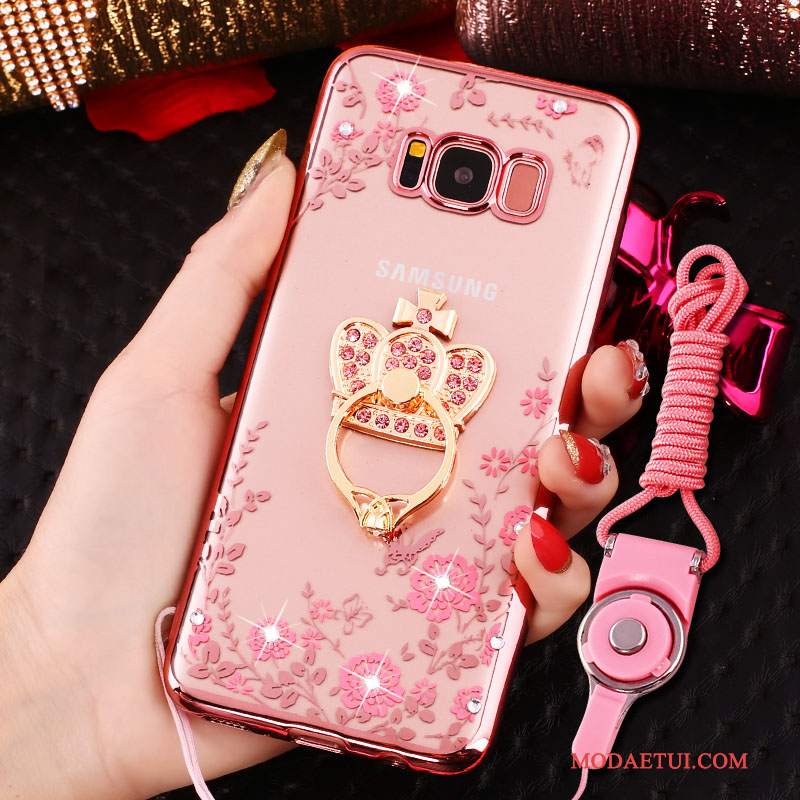 Futerał Samsung Galaxy S8 Rhinestone Wiszące Ozdoby Anti-fall, Etui Samsung Galaxy S8 Ochraniacz Złotona Telefon