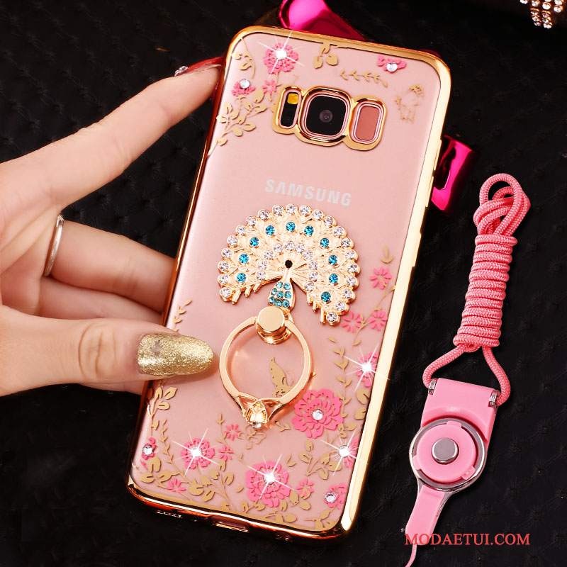 Futerał Samsung Galaxy S8 Rhinestone Wiszące Ozdoby Anti-fall, Etui Samsung Galaxy S8 Ochraniacz Złotona Telefon