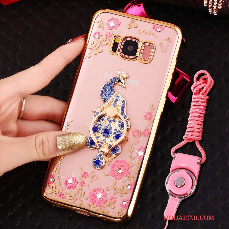 Futerał Samsung Galaxy S8 Rhinestone Wiszące Ozdoby Anti-fall, Etui Samsung Galaxy S8 Ochraniacz Złotona Telefon