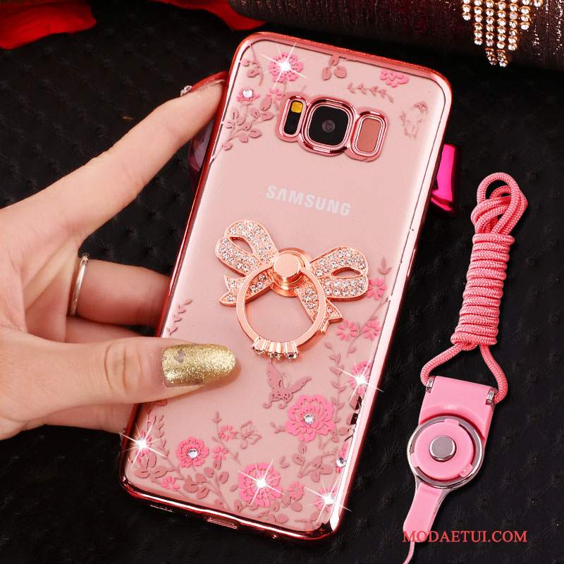 Futerał Samsung Galaxy S8 Rhinestone Wiszące Ozdoby Anti-fall, Etui Samsung Galaxy S8 Ochraniacz Złotona Telefon