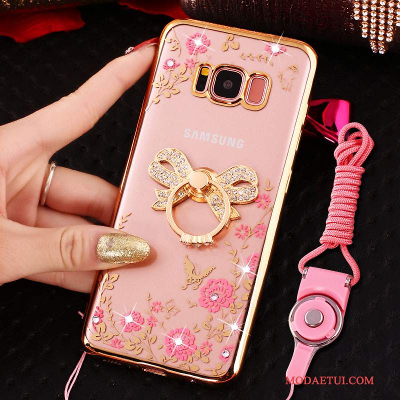 Futerał Samsung Galaxy S8 Rhinestone Wiszące Ozdoby Anti-fall, Etui Samsung Galaxy S8 Ochraniacz Złotona Telefon