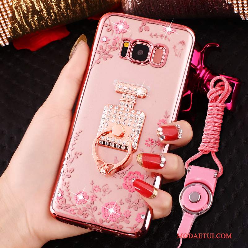 Futerał Samsung Galaxy S8 Rhinestone Wiszące Ozdoby Anti-fall, Etui Samsung Galaxy S8 Ochraniacz Złotona Telefon