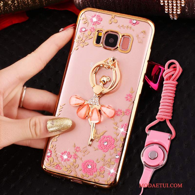 Futerał Samsung Galaxy S8 Rhinestone Wiszące Ozdoby Anti-fall, Etui Samsung Galaxy S8 Ochraniacz Złotona Telefon