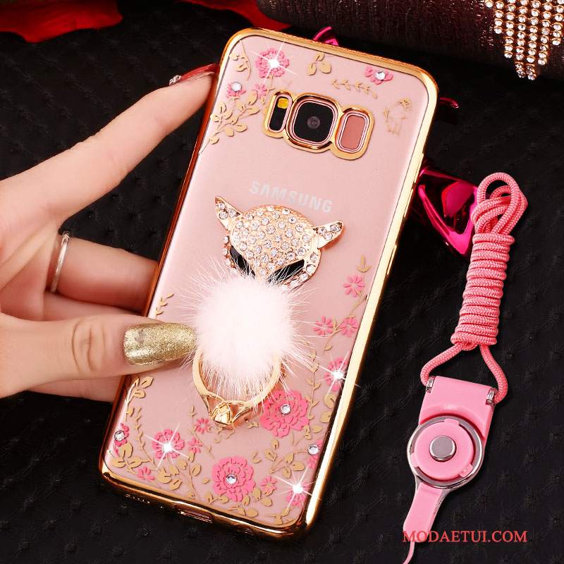 Futerał Samsung Galaxy S8 Rhinestone Wiszące Ozdoby Anti-fall, Etui Samsung Galaxy S8 Ochraniacz Złotona Telefon