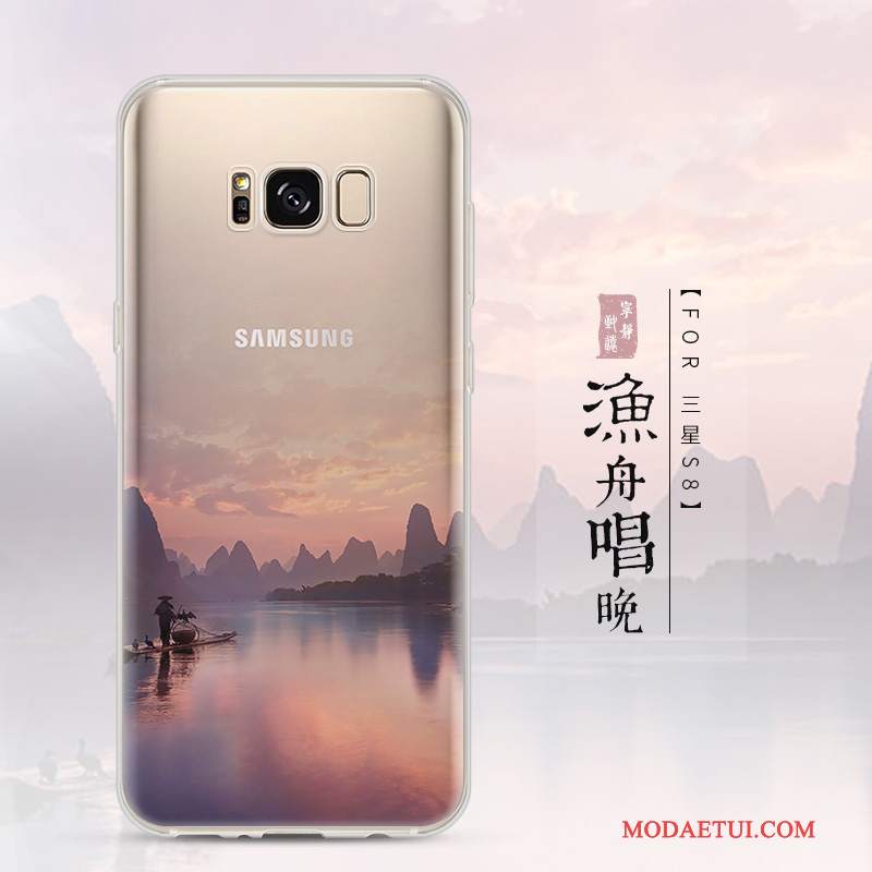 Futerał Samsung Galaxy S8 Silikonowe Sceneria Anti-fall, Etui Samsung Galaxy S8 Ochraniacz Żółty Przezroczysty