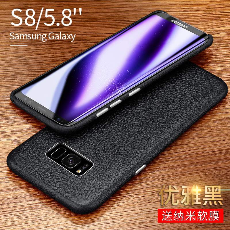 Futerał Samsung Galaxy S8 Skóra Anti-fall Bydło, Etui Samsung Galaxy S8 Luksusowy Tylna Pokrywana Telefon