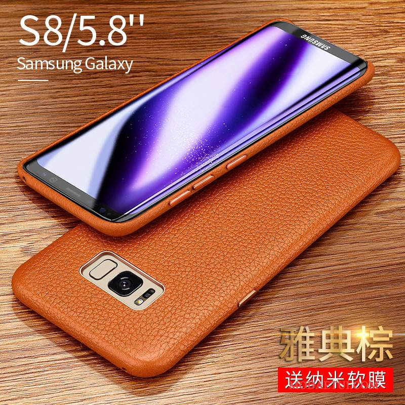 Futerał Samsung Galaxy S8 Skóra Anti-fall Bydło, Etui Samsung Galaxy S8 Luksusowy Tylna Pokrywana Telefon