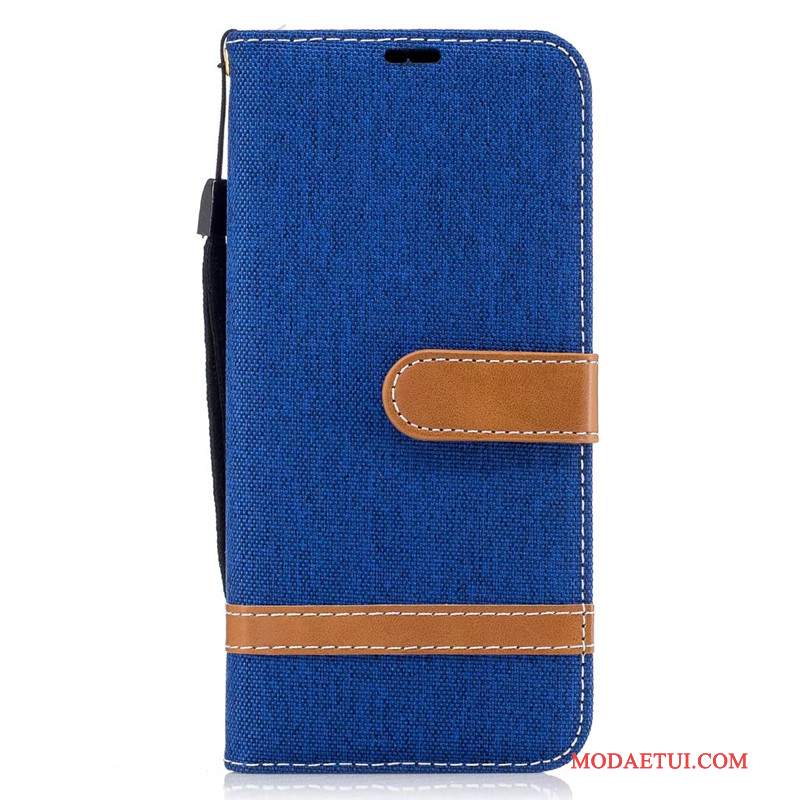 Futerał Samsung Galaxy S8 Skóra Denim Purpurowy, Etui Samsung Galaxy S8 Portfel