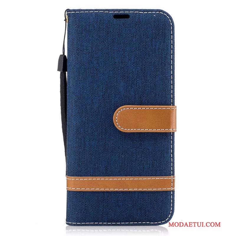 Futerał Samsung Galaxy S8 Skóra Denim Purpurowy, Etui Samsung Galaxy S8 Portfel