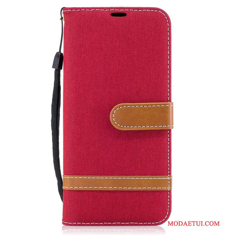 Futerał Samsung Galaxy S8 Skóra Denim Purpurowy, Etui Samsung Galaxy S8 Portfel