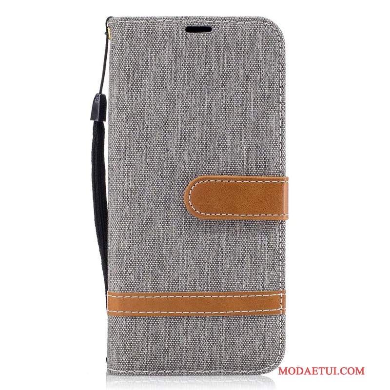 Futerał Samsung Galaxy S8 Skóra Denim Purpurowy, Etui Samsung Galaxy S8 Portfel