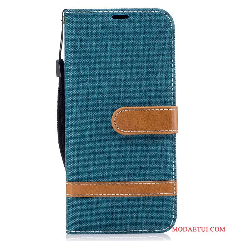 Futerał Samsung Galaxy S8 Skóra Denim Purpurowy, Etui Samsung Galaxy S8 Portfel