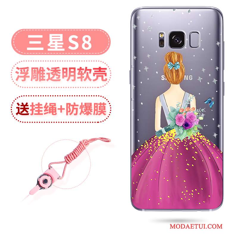 Futerał Samsung Galaxy S8+ Torby Wiszące Ozdoby Różowe, Etui Samsung Galaxy S8+ Silikonowe Anti-fallna Telefon