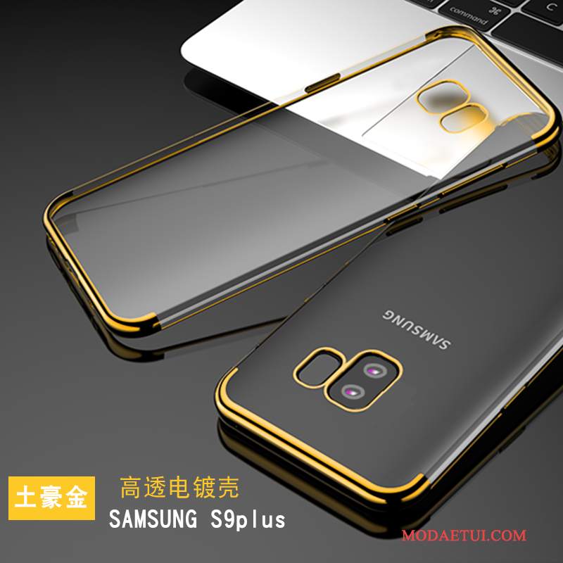 Futerał Samsung Galaxy S9+ Miękki Osobowość Cienkie, Etui Samsung Galaxy S9+ Torby Przezroczysty Różowe
