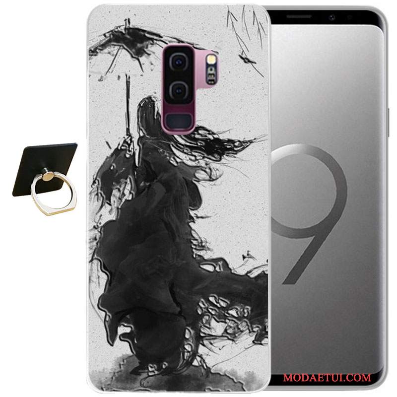 Futerał Samsung Galaxy S9+ Relief Na Telefon Szary, Etui Samsung Galaxy S9+ Miękki Wiatr