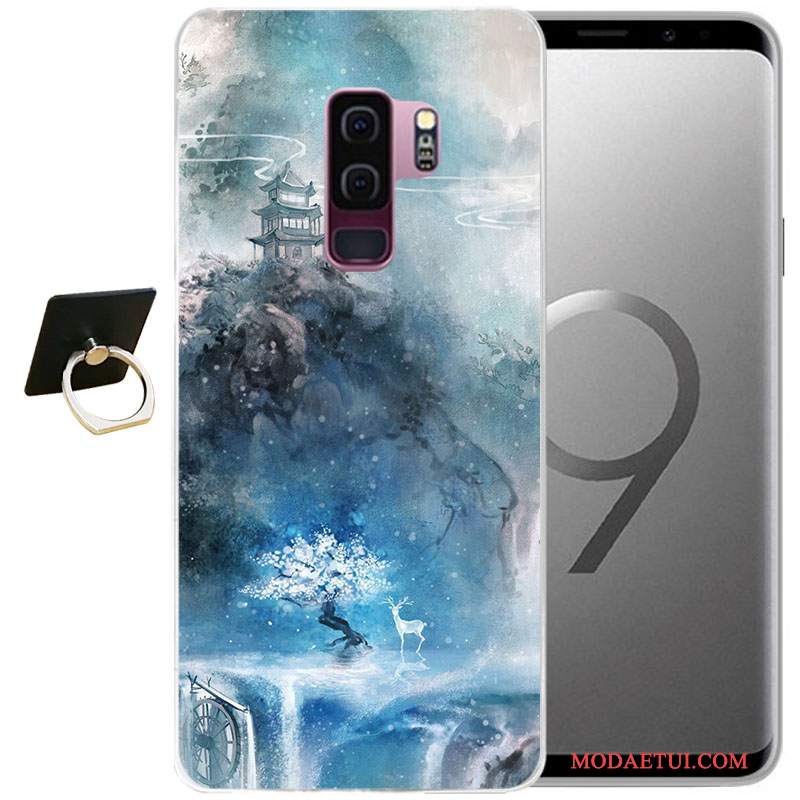 Futerał Samsung Galaxy S9+ Relief Na Telefon Szary, Etui Samsung Galaxy S9+ Miękki Wiatr